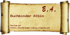 Buchbinder Albin névjegykártya